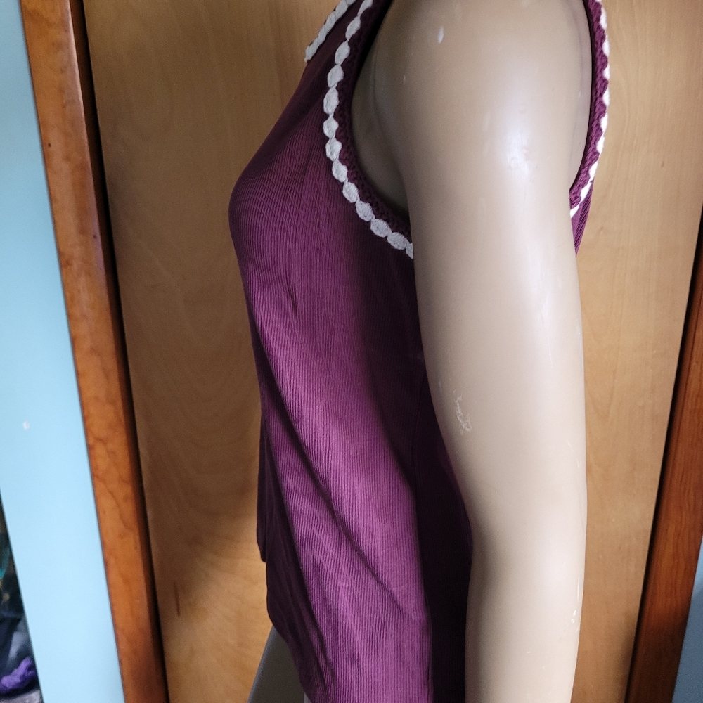 A.N.A. Crocheted Edge Ribbed Tank Top - Picture 4 of 8
